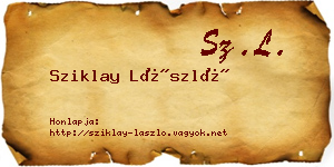 Sziklay László névjegykártya
