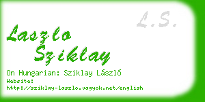 laszlo sziklay business card